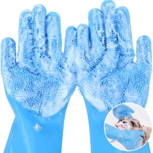 2-in-1 Silicone Pet Bathing Gloves – Grooming & Massage Scrubber for Dogs & Cats, Heat Resistant & Anti-Slip