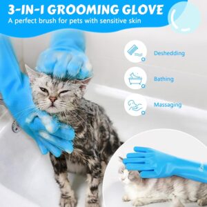Alternative view of 2-in-1 Silicone Pet Bathing Gloves – Grooming & Massage Scrubber for Dogs & Cats, Heat Resistant & Anti-Slip
