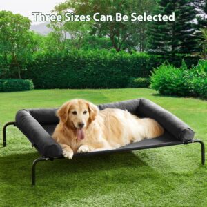 Large Elevated Cooling Dog Bed – Portable, Chew-Resistant Outdoor Pet Cot with Non-Slip Feet – Washable and Comfortable for Dogs & Cats
