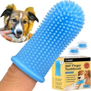 360° Silicone Pet Toothbrush Set – Finger Brush for Dog & Cat Teeth Cleaning – Gentle Oral Care for Small and Large Pets – Eco-Friendly, Travel Ready