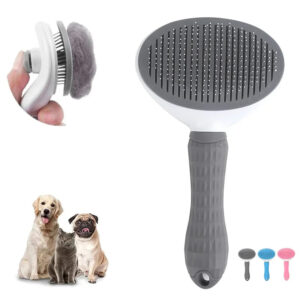 Self-Cleaning Pet Grooming Brush for Cats & Dogs – Soft, Portable, Anti-Scratch Massage Comb