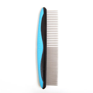 Alternative view of Pet Grooming Combo – Blue Deshedding Brush and Metal Detangling Comb for Cats & Dogs – Tangle & Mat Remover for Long Fur