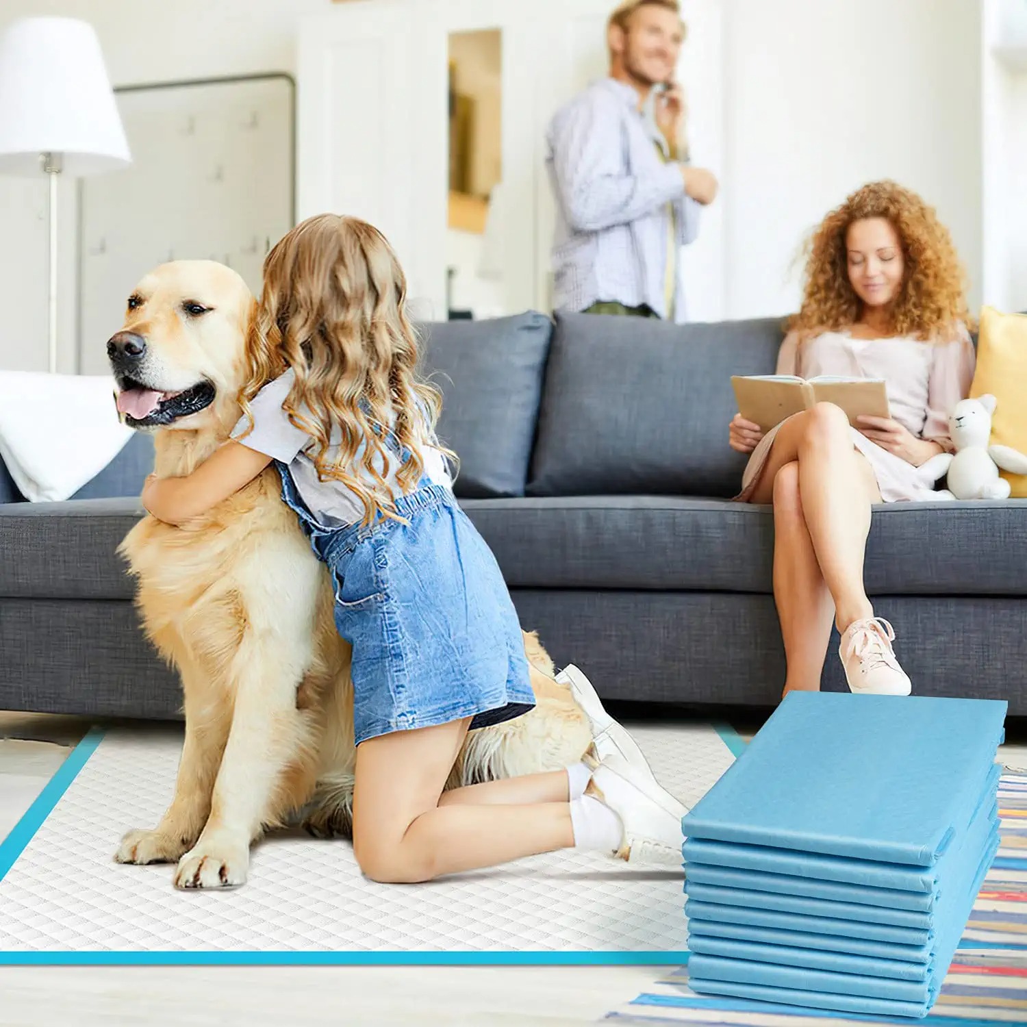 Petdom 60x60 Disposable Pet Pee Pads – Leak-Proof Puppy Training Pads for Dogs and Cats – Eco-Friendly, Portable, with Removable Cover – Empapadores Perro OEM Wholesale - Image 2