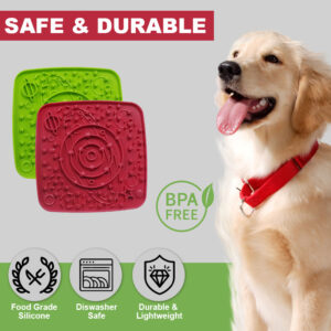 Alternative view of Non-Slip Silicone Lick Mat for Dogs – Slow Feeder Bowl for Treat Paste – Anti-Choking Feeding Tool for Small Pets
