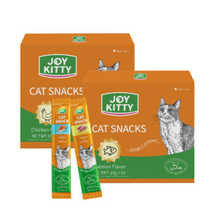 OEM Cat Wet Treat Sticks – 15g Salmon, Tuna, Chicken, Beef Flavors – High Protein Organic Cat Food for All Life Stages