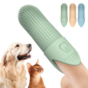 Food-Grade Silicone 360° Pet Finger Toothbrush – Dog & Cat Teeth Cleaning Tool – Gentle Dental Hygiene Brush for Pets