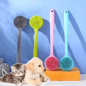 Multifunctional Silicone Pet Bath Brush – Soft and Firm Grooming Tool for Dogs & Cats – Ideal for Cleaning & Massage in All Seasons