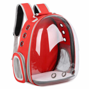Transparent Capsule Pet Carrier Backpack – Breathable, Portable Outdoor Travel Bag for Cats & Dogs, Durable PVC Oxford Cloth, 10kg Capacity