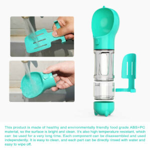 Alternative view of 3-in-1 Portable Pet Water Bottle with Poop Scoop & Waste Bag Dispenser – Leak-Proof Travel Bottle for Dogs & Cats – Outdoor ABS Pet Feeder